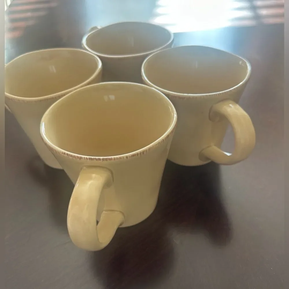 Pier 1 Tan Elemental Mugs Set of 4